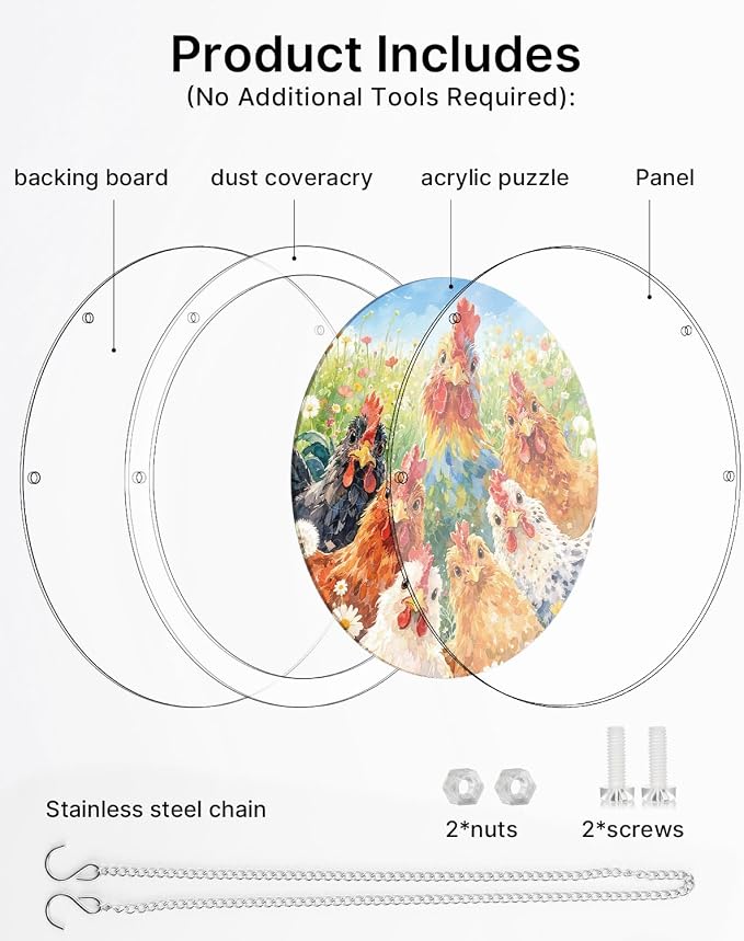 Acrylic Puzzle Suncatcher 83 Pieces, Morning in Bloom Sun Catchers Puzzle, DIY SunCatchers Puzzles Window Hanging, Home & Garden Decor, Gifts for Family and Friends, 7.4 in