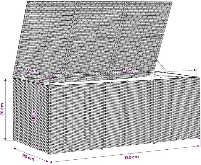vidaXL Garden Storage Box, Outdoor Cushion Storage Box with Lid, Patio Furniture, Toy Chest, Modern Style, Mix Beige 259.9 Gal Poly Rattan