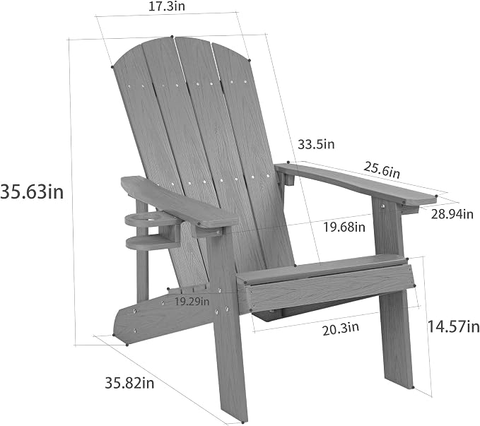 Outdoor Fixed Adirondack Chair,Patio Lounge Chair,High Back Wide Armrests, Ergonomic Design,Ideal for Patio,Camping,Pool,Outdoor Use.(Blue)