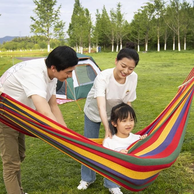 Outdoor Hammock Anti-Rollover Travel Camping Portable Hammock Hanging Chair Outdoor Portable Camping Travel Equipment (Color : Red, Size : 200 * 100cm)