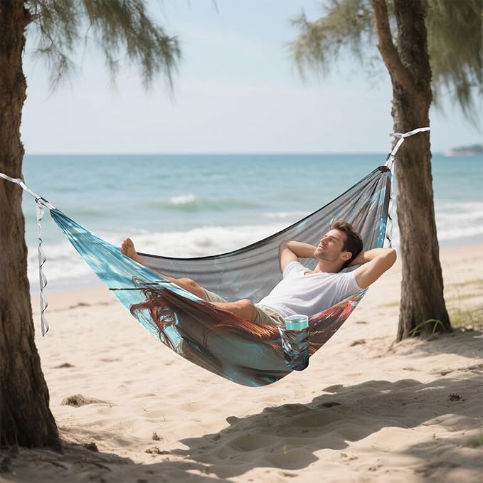 Archers Game Anime Girl Hammocks with Hanging Rope Hanging Hammock for Outside Patio Garden
