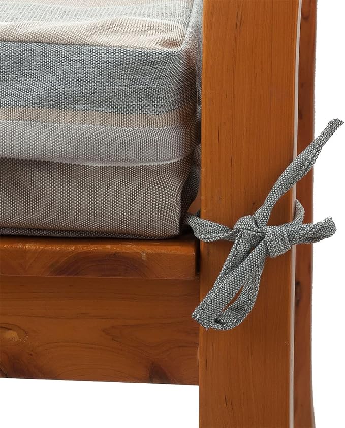 FUNHOME Outdoor Bench Cushion Cover 45 x18 x 3 inch,Water Resistant Cover with Zipper&Ties,Fade-Resistant Slipcover,Patio Porch Swing Cushion Cover Replacement Only,No Insert(Gray Stripe)