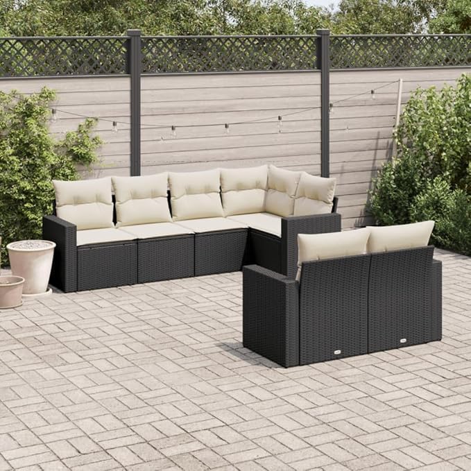 Garden Sofa Set Black Patio Dining Ensemble Outdoor Conversation Set for porches Gardens