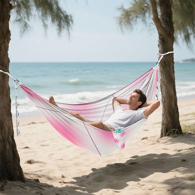 Magenta Checkered Dot Rhombus Plaid 330lb Capacity Hammocks Hanging Hammock for Camping Travel Accessories hamaca para acampar