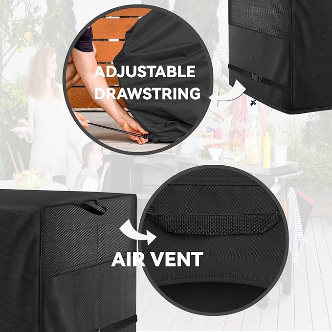 Patio Coffee Table Cover Black Heavy Duty Waterproof Cover 42" L x 24" W x 18" H for Rectangular Coffee Table