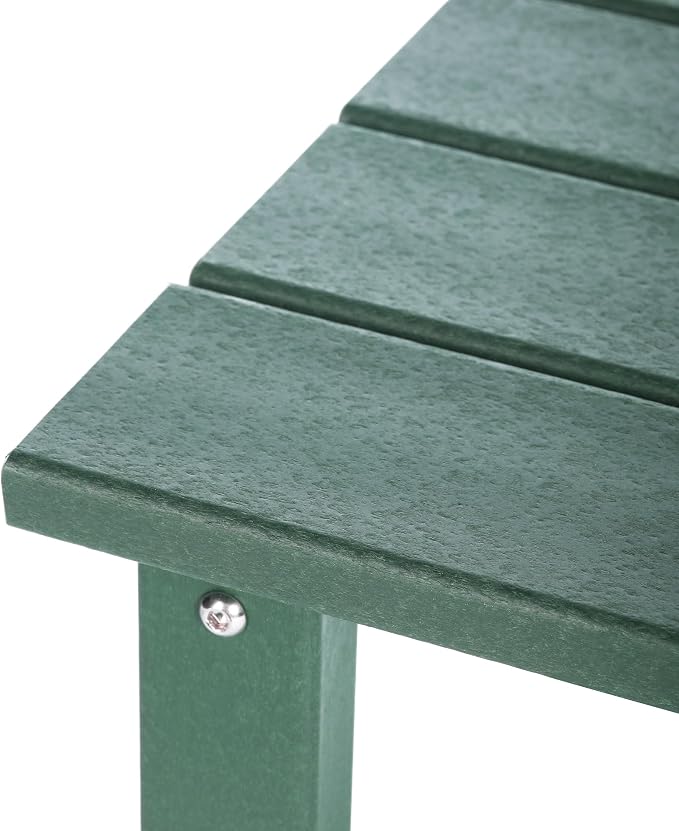 WestinTrends Malibu Kids Outdoor Patio Furniture HDPE Adirondack Square Side Table, Dark Green