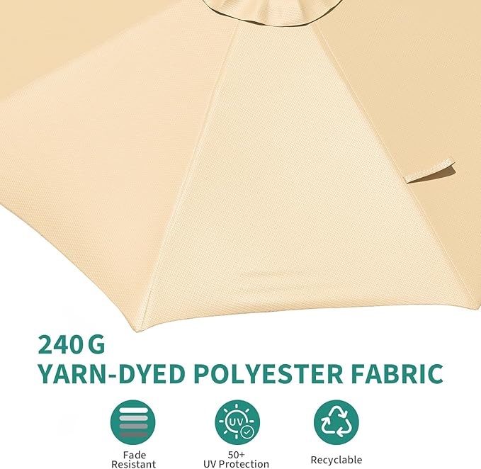 Garvee Cantilever Patio Umbrella 10ft Large Round Umbrella Outdoor Market Umbrellas 360°Rotation Offset Hanging Outdoor Shade for Patio