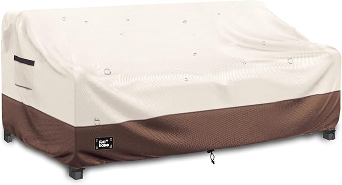 3-seater Outdoor Couch Cover,79"Wx38"Dx35"H Patio Sofa Cover,100% Waterproof Heavy Duty Patio Furniture Covers,Beige&Brow