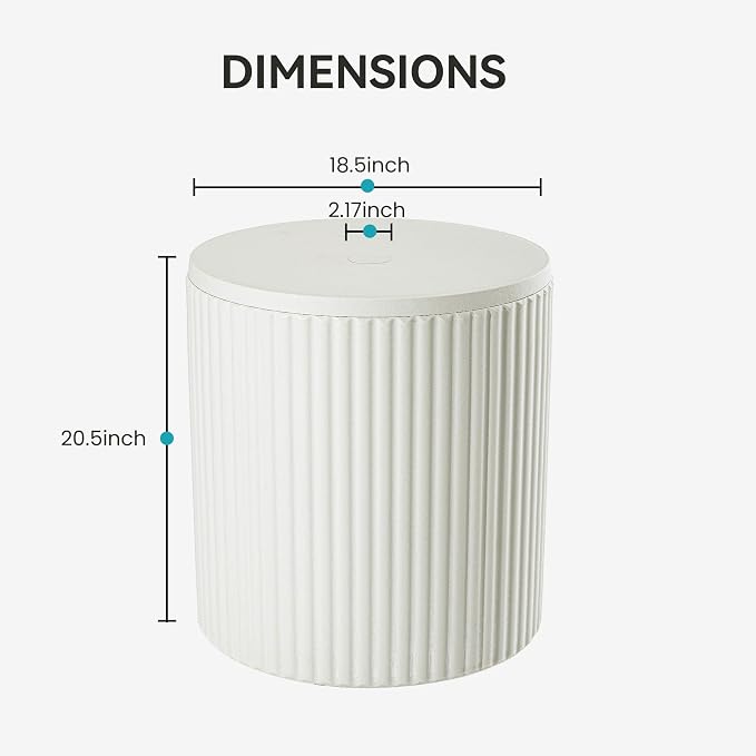 COSIEST Outdoor Side Table with Umbrella Hole,Patio Umbrella Stand Fits 1.5"-1.9" Pole,Durable Umbrella Side Table for Garden, Deck & Pool,Easy Assembly,White