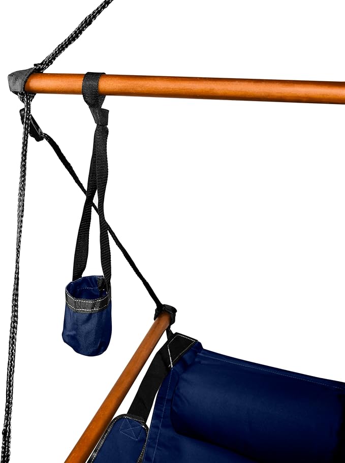 Hammaka Hanging Hammock Air Chair, Wooden Dowels, Blue