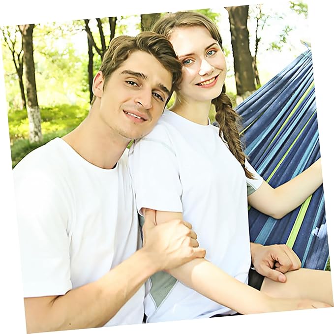 Toddmomy Thickened Canvas Double Hammock Portable Swing Hammock for Outdoor Easy to Assemble