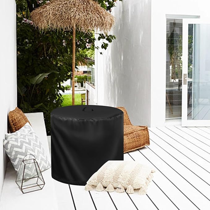 Patio Table Cover for Decksplore 23.6” Outdoor Patio Side Table, Waterproof Bistro Table Round Table Cover Small End Table Cover- 24"D x 27"H, Black