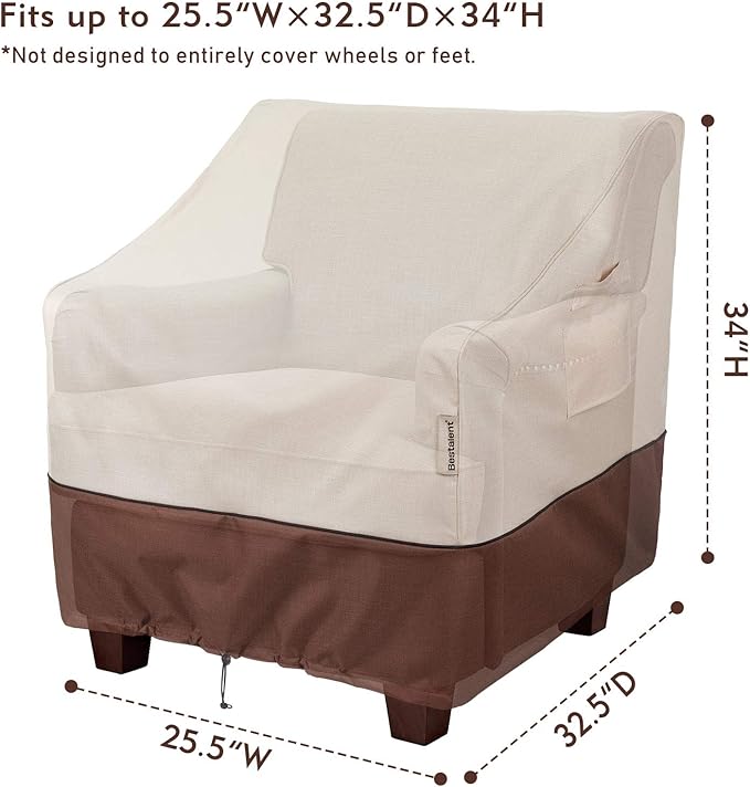 Patio Chair Covers Heavy Duty Outdoor Furniture Covers Waterproof Fits up to 25.5" W x 32.5" D x 34" H