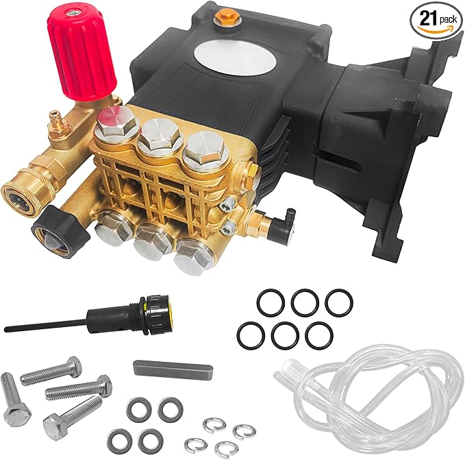 4400 PSI Pressure Washer Pump, 1" Shaft, Industrial Triplex Pump | 2900-4400 PSI Maximum Cleaning Power • Built for Contractors