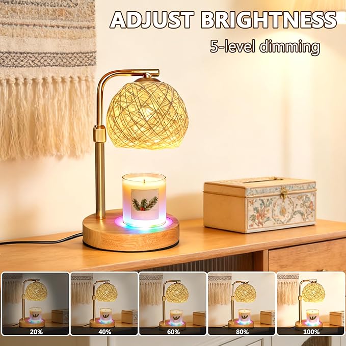 2-Pack Christmas Wax Warmer Lamp with Timer, Dimmable Flameless Candle Melting Lamp with Festive Design, No Smoke, Perfect Xmas Gifts for Mom Friends Family Holiday