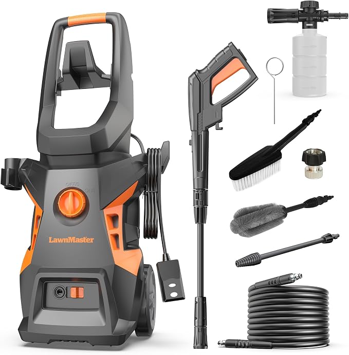 LawnMaster Electric Pressure Washer with Detergent Bottle