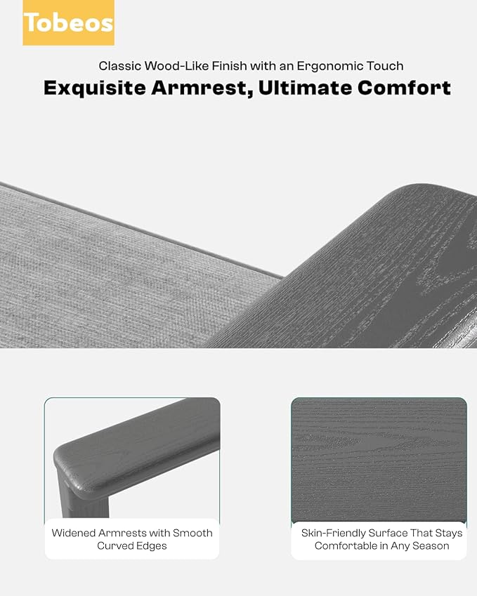 HDPE 4 Piece Patio Furniture Set, All-Weather Outdoor Couch with Thick Cushions & Coffee Table & Side Table, Patio Conversation Sets for Lawn, Garden, Porch, Balcony, Deck, Poolside, Grey