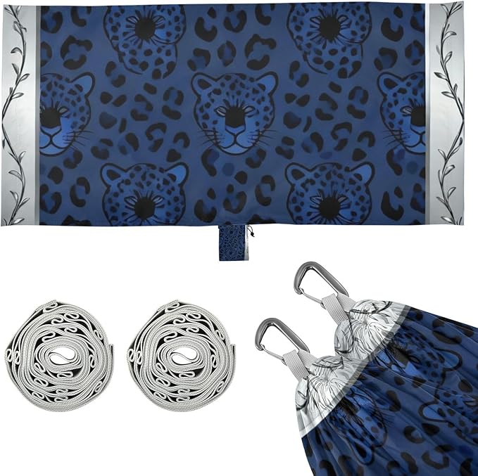 Blue Leopard Outdoor Hammocks Swing Hammock for Patio Backyard Lounge Base