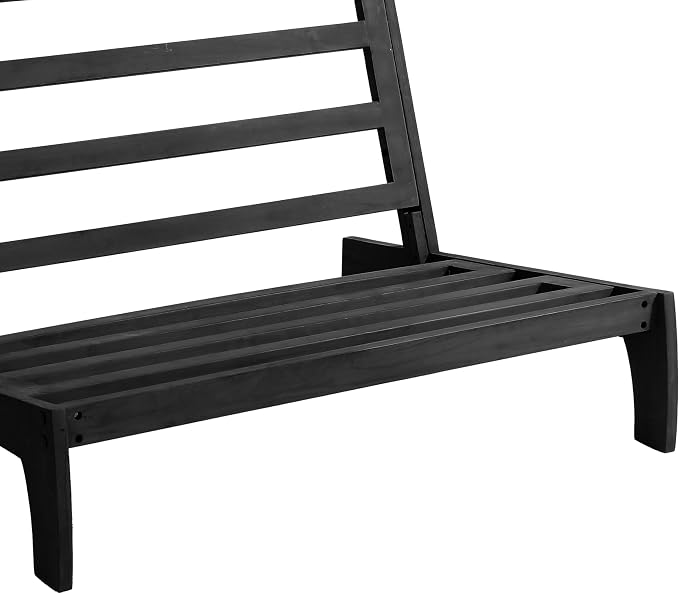 Outdoor Furniture Patio Couch, Weather Resistant Patio Loveseat Sofa Couch with Removable Cushion, Black Wood Frame for Porch & Backyard Seating - Dark Gray