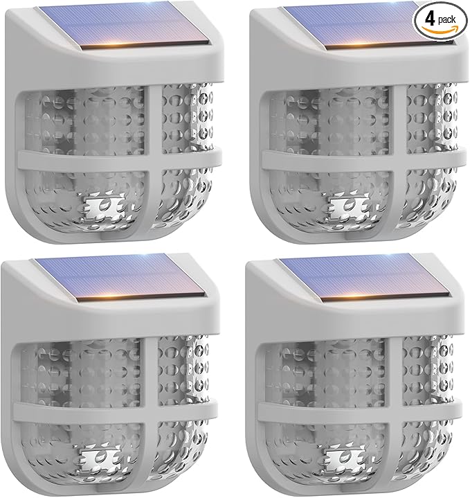 Energetic Solar Powered Garden Lights with Dusk to Dawn Sensors, Gray, 4 Pack