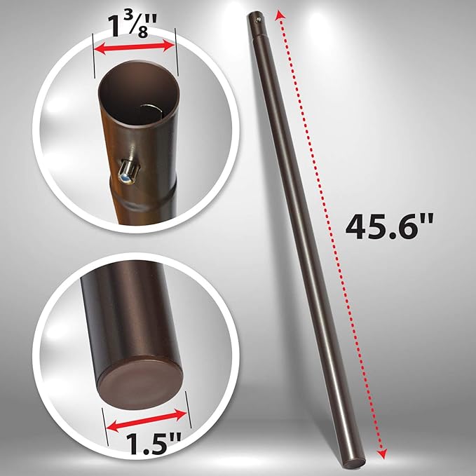 BenefitUSA 1.5" Diameter Patio Umbrella Replacement Lower Pole with Bullet Buckle(45.6''x 1.5''(Dia))