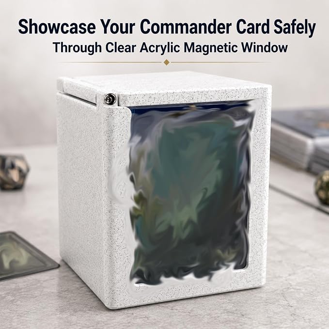 Magnetic Commander Deck Box Compatible with MTG – Card Deck Box Holds 100+ Triple Sleeved Cards, Dice Tray, Token & Sideboard Holder, Compatible with TCG CCG Magic Cards