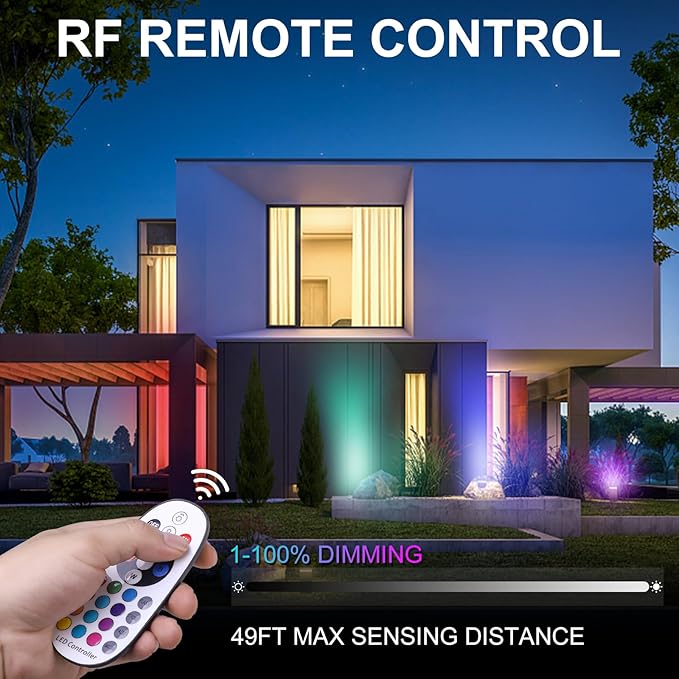 3W RGB Color Changing Landscape Lights Spotlight with Remote Control 3W 12V Landscape Lighting LED 16 Color Changing Spotlights Outdoor Waterproof Pathway Lights Garden Decorative (5, Watts)