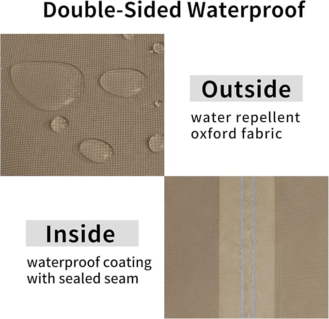 Easy-Going Waterproof Outdoor Swivel Chair Cover UV Resistant Patio Chair Cover Weatherproof Lawn Outdoor Furniture Cover with Tape Sealed Seam (2 Pack-33Wx35Dx38.5H inch, Camel)