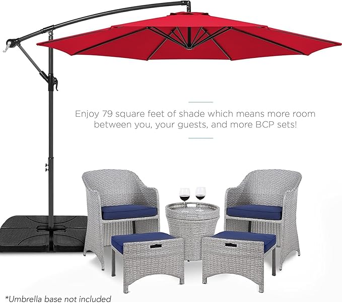 9ft Patio Umbrella Replacement Canopy for 8 Rib, Outdoor Table Market Yard Umbrella Replacement Top Cover (Canopy Only),Red