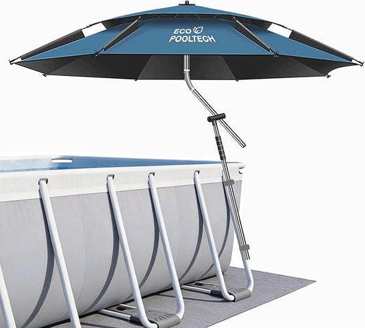 ECOPOOLTECH 7' Above Ground Pool Umbrellas, Outdoor Pool Sunshade for Oval or Rectangular Swimming Pools, Multi-functional Patio Umbrella for Garden/Pool Deck/Backyard, Must have Pool Accessories