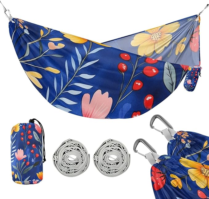 Cartoon Oberonia Royal Blue 330lb Capacity Hammocks with Portabl Carry Bag Rope Hammock for Outside Patio Backyard Poolside Base para poner hamaca