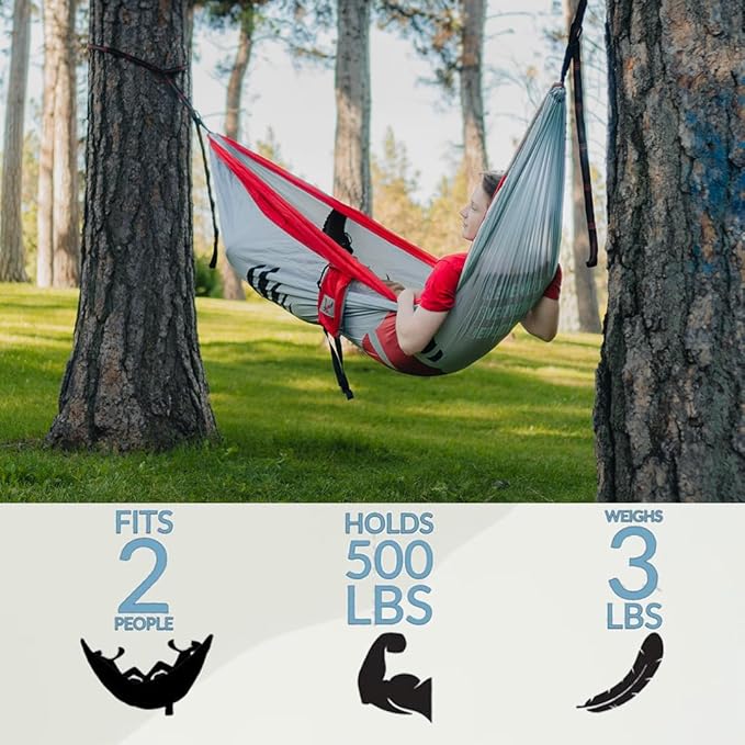Rincon Official (Eastern Washington) University College Hammock - Premium 210T Nylon, Spacious 112 x 74 inches (LxW) Double & Single Camping Hammock - Portable Outdoor Gear for Students and Alumni