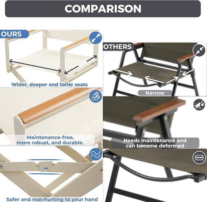 Grand patio 7-Piece Outdoor Dining Set, 6 Extra-Wide Folding Chairs & 1 Rectangle Expandable Table for 6-8 Person, Sling Mesh Patio Chairs with Wood Grain Table for Yard, Poolside, Deck, Apricot