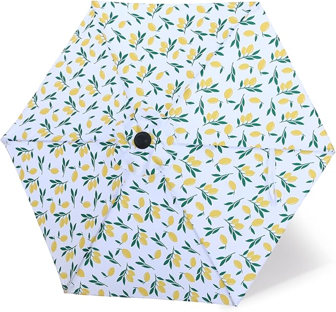 MASTERCANOPY Patio Umbrella 7.5 ft Replacement Canopy for 6 Ribs-Yellow Lemon Canopy Only