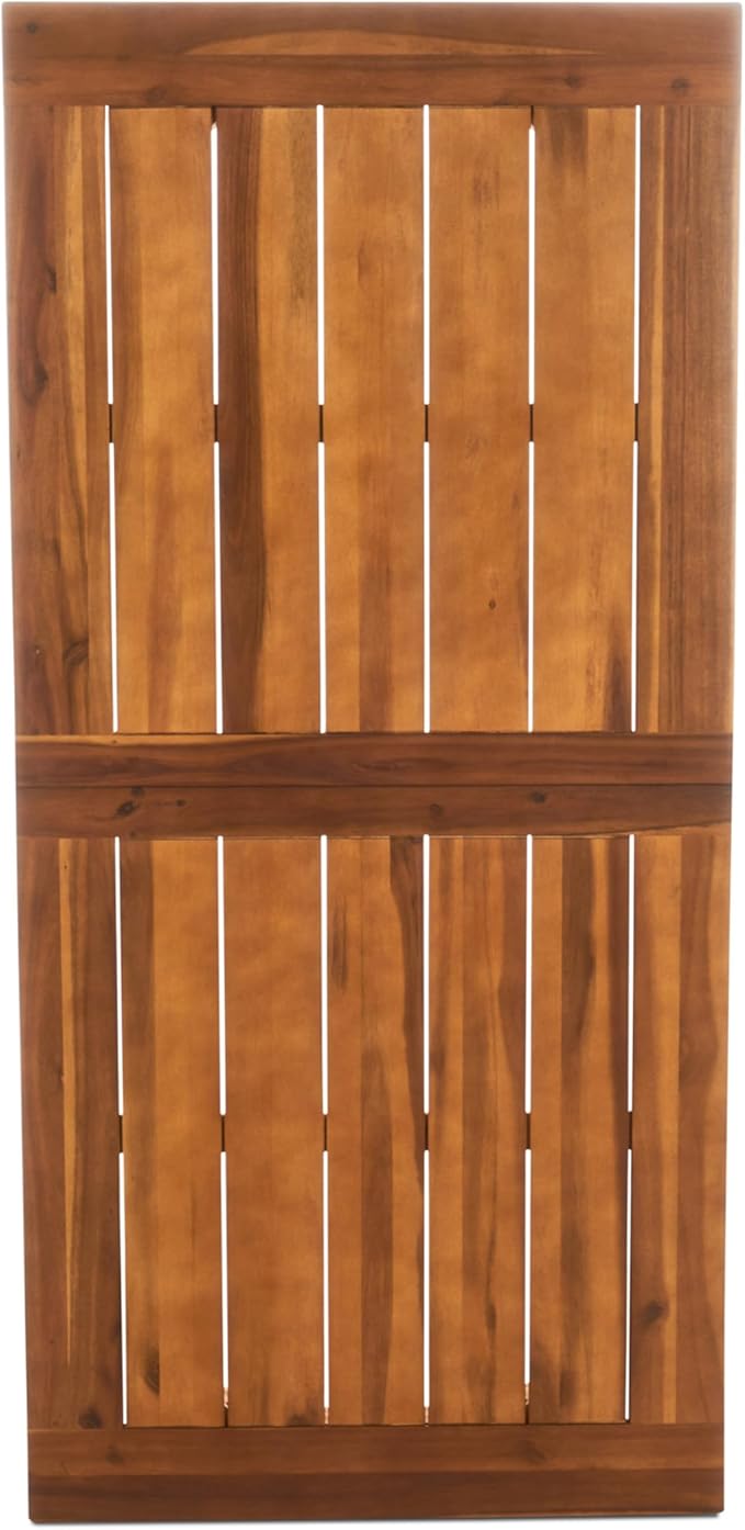Christopher Knight Home Palin Wooden Patio Dining Set for 6, Acacia Wood Outdoor Dining Table Set for 6, 7 Piece Outdoor Dining Set with Rectangular Table and Armchair with Seat Cushion, Grey + Teak
