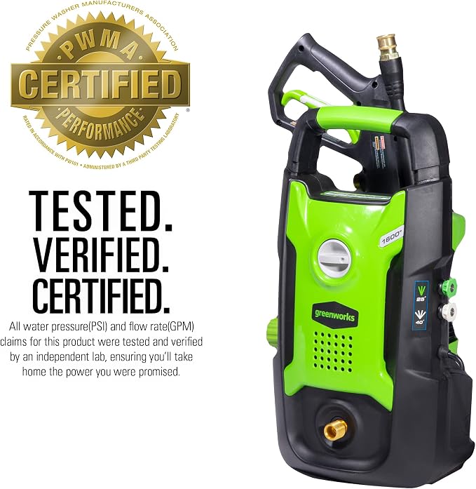 Greenworks 1600 PSI (1.2 GPM) Electric Pressure Washer & Kärcher - Pressure Washer Multi-Purpose Cleaning Soap Concentrate – for All Outdoor Surfaces – 1 Gallon