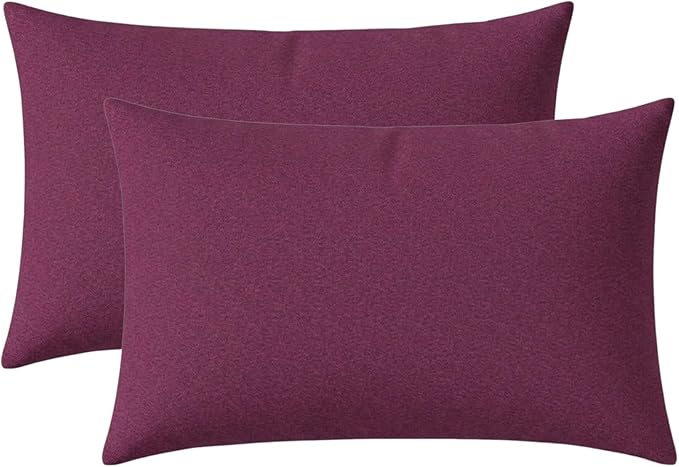 RSH DECOR: Designer Select Sunbrella Jumbo Lumbar Pillows Set of 2 | 26" x 16" | Water and Fade-Resistant Performance Fabric | Indoor Outdoor Accent Pillows | Made in USA (Canvas Iris)