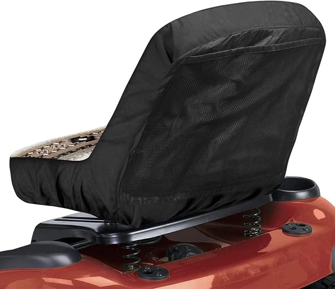 Seat Cover for Lawn Mowers & Tractors, Tractors Decorations, Aztec Tribal Print Waterproof Heavy Duty Riding Lawn Mower Seat Pads with Back Pocket