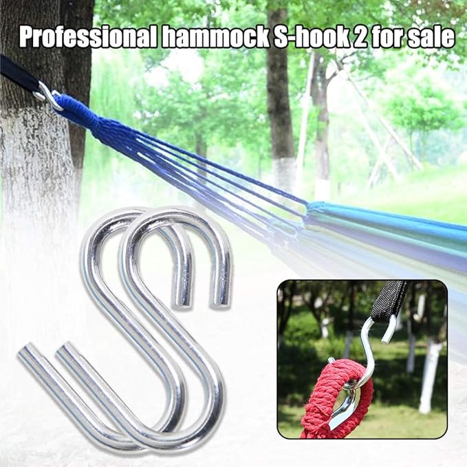 2pcs Stainless Steel S Shape Hammock Hook for Hanging Art and Decorations