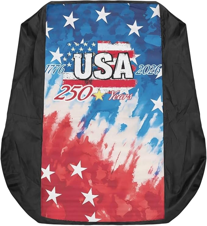 American Flag 1776-2026 Lawn Mower Seat Cover USA 250th Anniversary Non-Slip Tractor Riding Lawn Mower Seat Cover for Agricultural and Industrial Vehicle