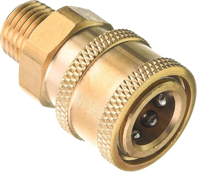 RIDGE WASHER Pressure Washer Couplers, 1/4'' Quick Connect, 2 Pack | Brass, Male NPT Thread, 5000 PSI