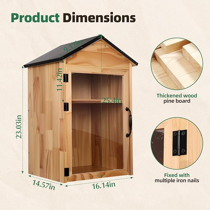 Little Free Library Box Outdoor – 2-Tier Outdoor Library Book Box with Adjustable Shelf, Weatherproof Wood, Free Little for Neighborhoods, Schools, Community