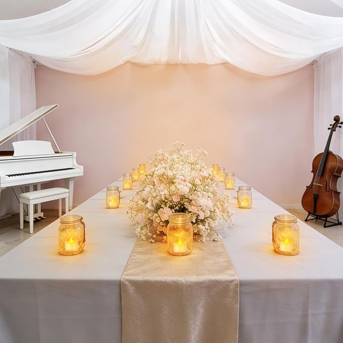 White Flameless Tea Lights - 50 Pack Commercial Grade LED Tea Lights for Large Weddings, Events & Modern Home Decor (White Base, 50 Pack)