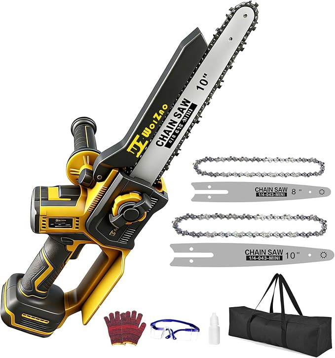 8"&10" Mini Chainsaw Cordless Compatible with Dewalt 20V MAX Battery,Brushless Electric Chain saw Handheld ChainSaws for Wood Cutting, Tree Trimming and Branch Pruning (Battery Not Included)