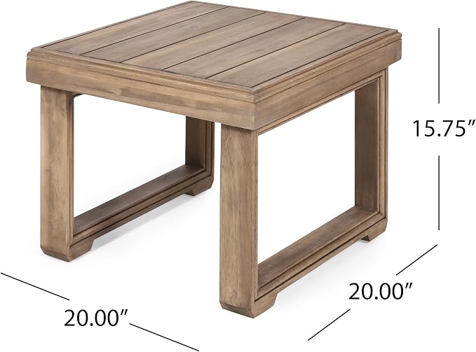 Christopher Knight Home 3-Piece Patio Swivel Chair Set with Side Table, Acacia Wood Outdoor Swivel Rocking Chairs with Cushions, Deep Seating Patio Chair & End Table for Porch Deck Garden, Brown+Beige