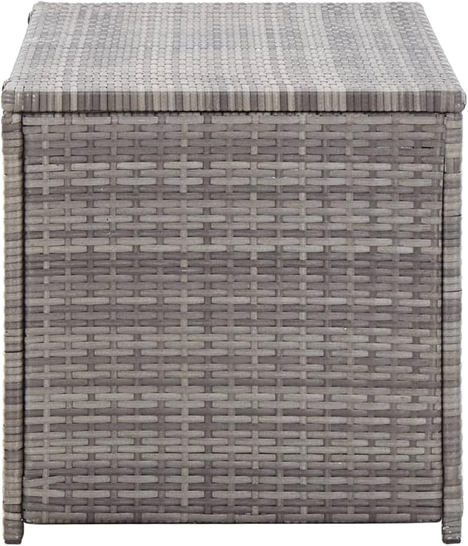 Patio Patio Storage Box，Pool Storage Boxes Outdoor Waterproof, Deck Decor Outdoor Bench, Patio Bench Outdoor Storage Box Poly Rattan 39.4"x19.7"x19.7" Gray