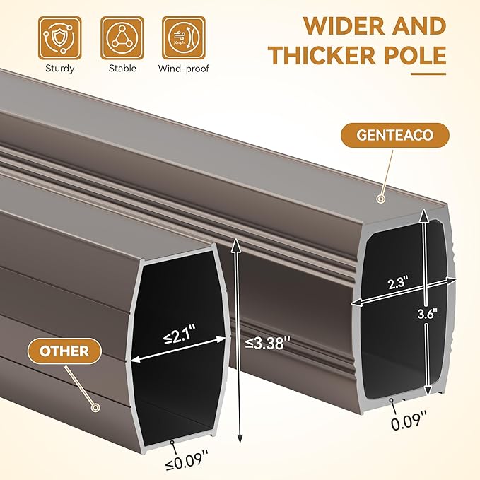 GENTEACO 9x12FT Cantilever Patio Umbrella with Base Included, Double Top Rectangle Offset Umbrella 7 Angle Tilts & 360° Rotation, Large Heavy Duty Outdoor Sun Umbrella for Pool Market, Beige