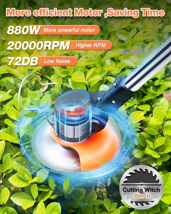 Electric Weed Wacker Cordless, 21V Weed Cordless Eater Battery Powered