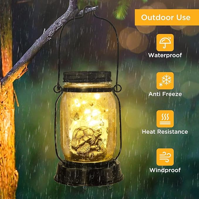 Tortoise Gifts for Women/Men Turtle Lovers Solar Lantern Mom Birthday, Mothers Day, Christmas Gifts, Turtle Solar Garden Decoration Outside for Yard, Patio,Backyard,Porch, Torches