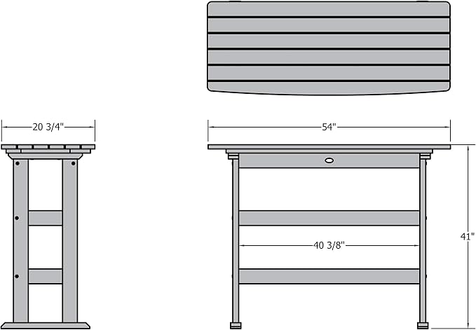 highwood AD-TBL-KS3-WAE Lehigh Bar Height Balcony Table, Whitewash